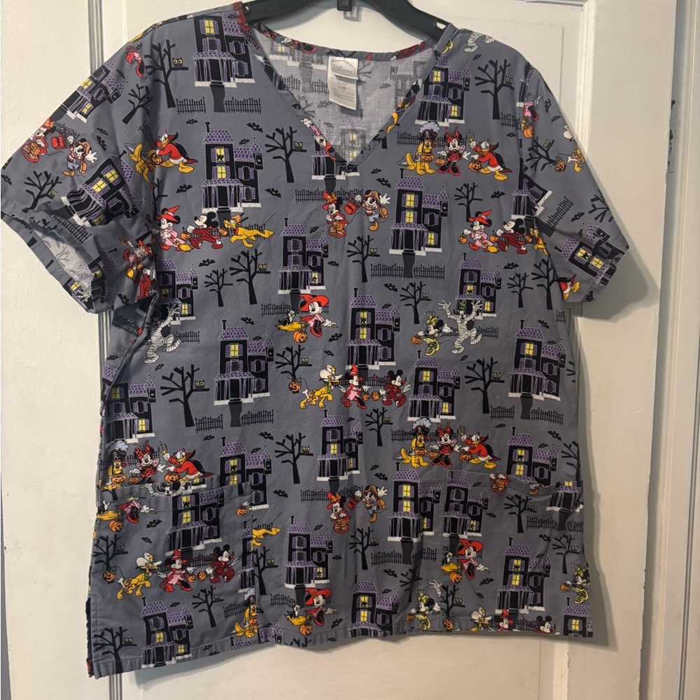 Disney Gray and Red Character Print Shirt